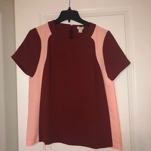 J. Crew Color Block Short Sleeve Top